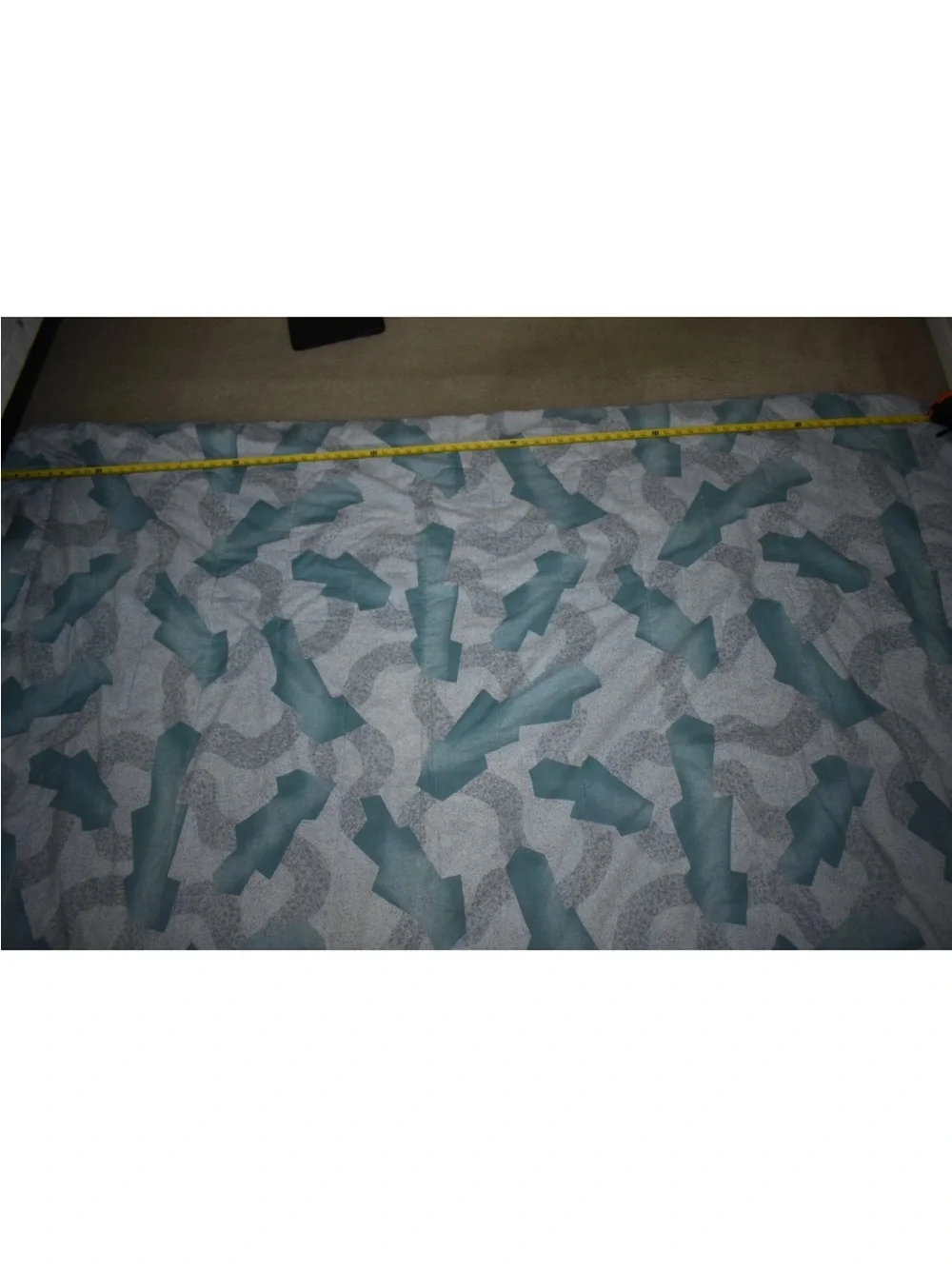 Vintage 80s/90s Full Queen Comforter Blanket 2 SIDE VIEW Floral Fan Geometric